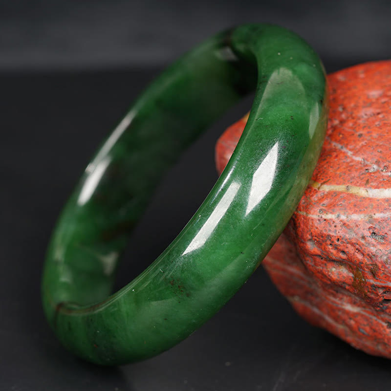 Brazalete de pulsera de éxito de felicidad de jade cian hetiano natural