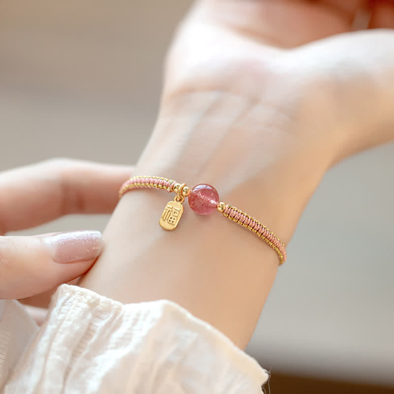 Pulsera de hilo con Buddha Stones, ágata roja, Jade, loto, confianza, calma