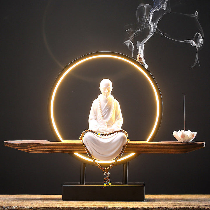 Buddha Stones Buda Avalokitesvara Cerámica Loto Relajación Quemador De Incienso Decoración