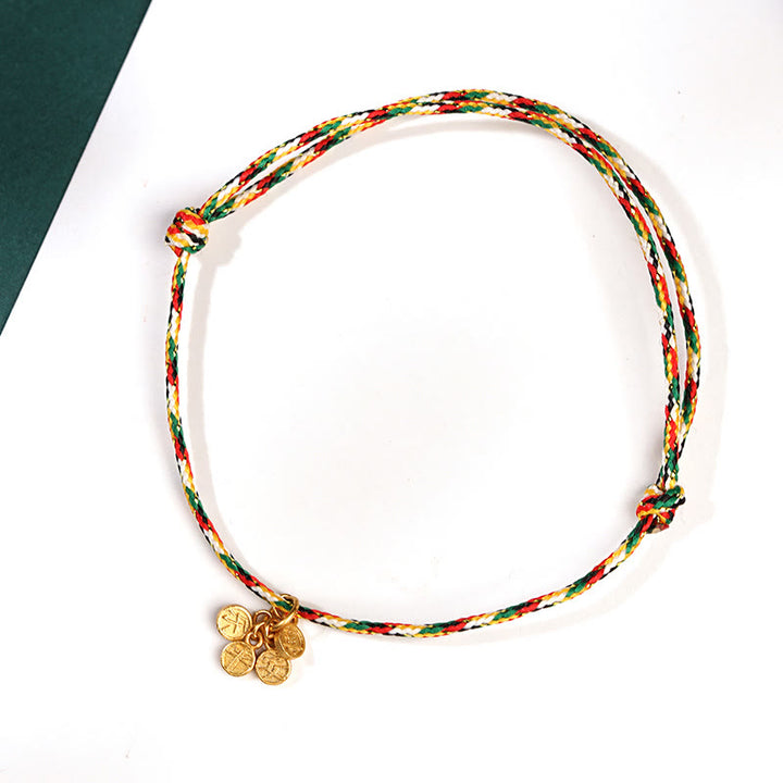 Buddha Stones auspicioso personaje Fu paz y alegría suerte pulsera multicolor hecha a mano para niños y adultos