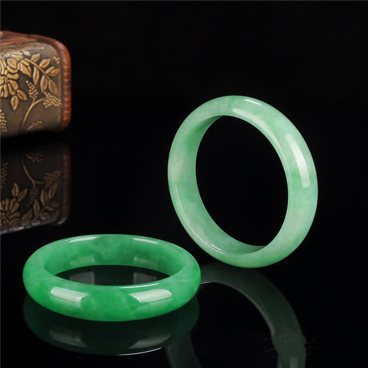 Brazalete de protección de abundancia curativa de jade con Buddha Stones