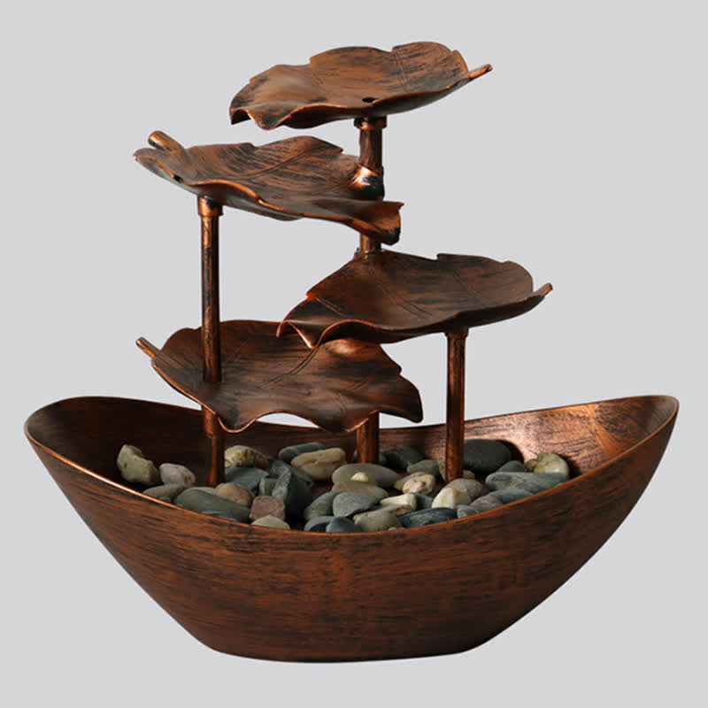 Fuente de cascada con forma de hoja de loto y Buddha Stones, adorno de mesa con luz LED, decoración para el hogar y la oficina. - image 12