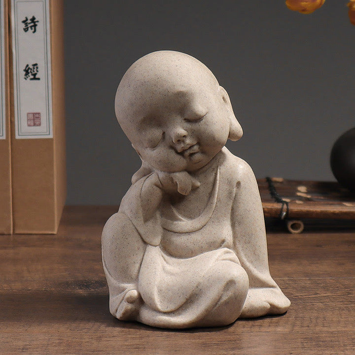 Buddha Stones meditación tibetana Buda monje bendición serenidad resina decoración del hogar