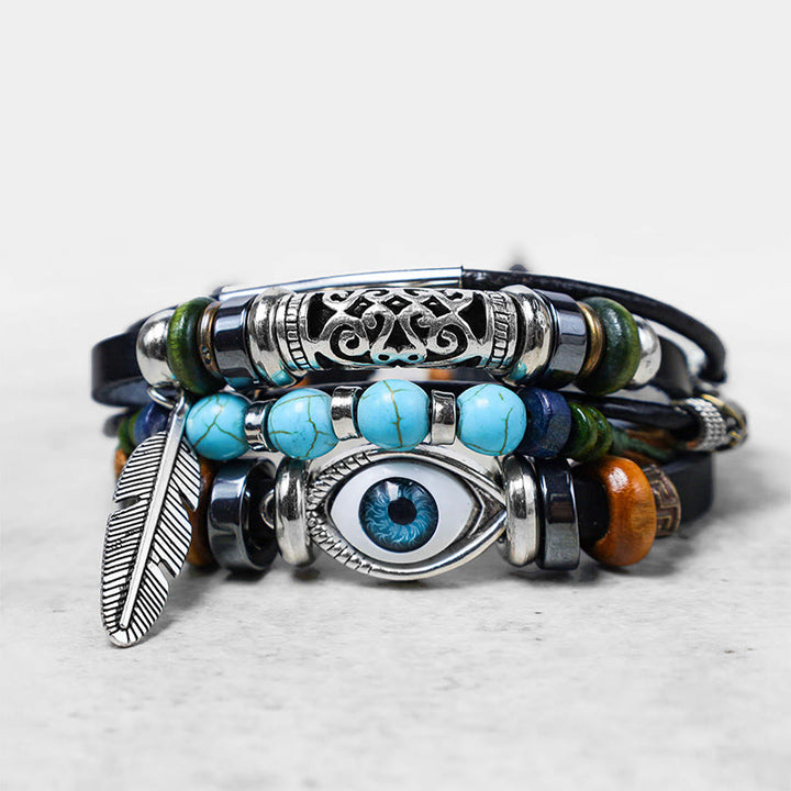 Pulsera de purificación de mal de ojo de turquesa tibetana con Buddha Stones