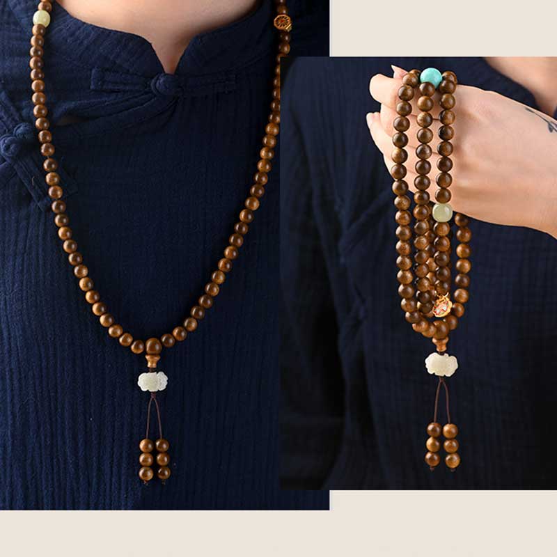 Pulsera Calma de Protección de Palosanto Tibetano Mala