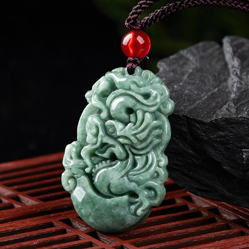 Colgante de collar de prosperidad del zodíaco chino con Buddha Stones de jade natural 12 - image 1