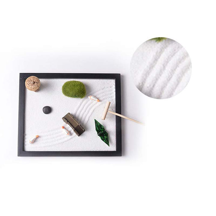 Pez Koi Pequeño Puente Hierba Paisaje Paz Meditación Zen Jardín Decoración