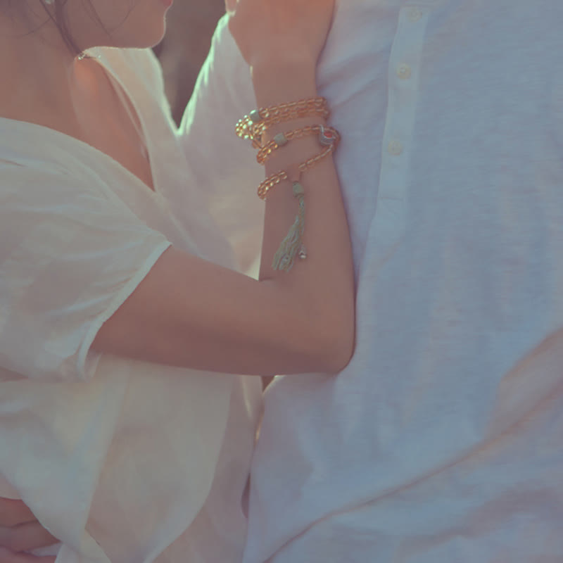 108 cuentas Mala de plata de ley 925, citrino, sándalo, turquesa, protección, pulsera de prosperidad