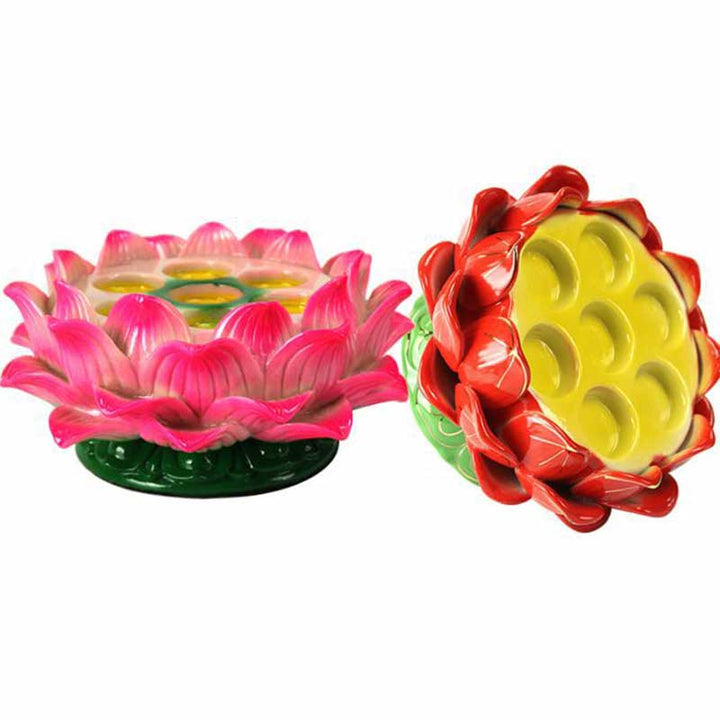 Altar de oración y meditación, portavelas de flor de loto, artículos de uso para rituales del templo budista