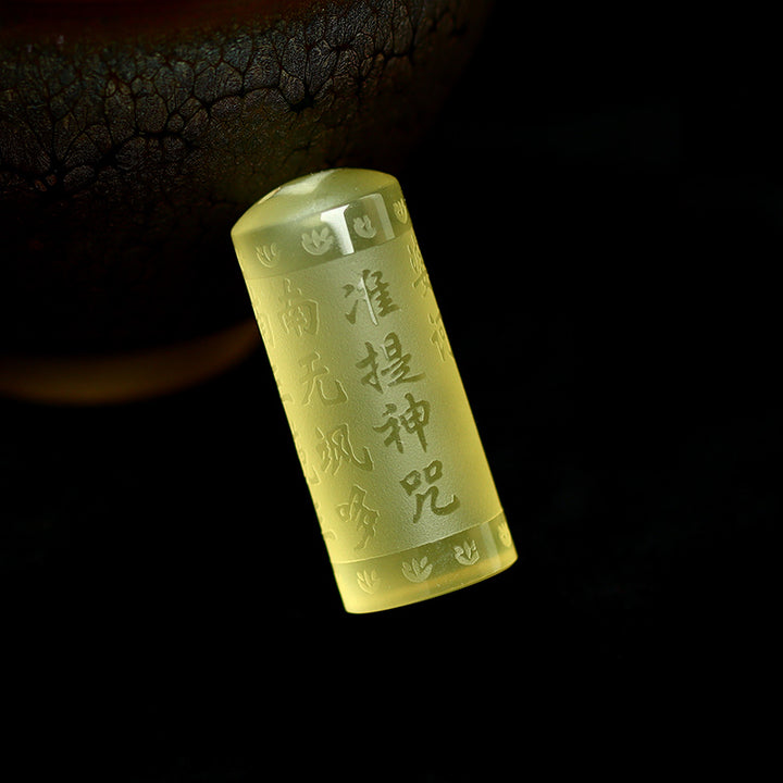 Colgante de collar de fuerza de felicidad de citrino de Sutra del corazón