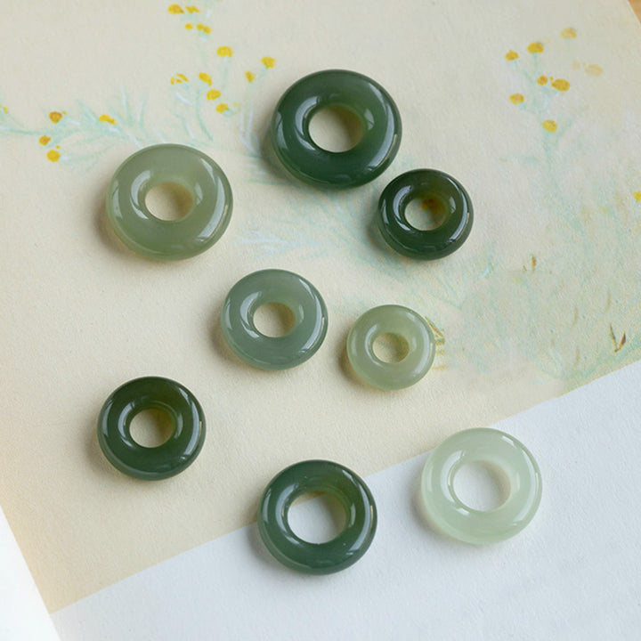 Buddha Stones Natural redondo Jade paz hebilla suerte abundancia collar colgante