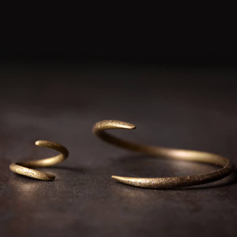 Brazalete ajustable de cobre con diseño simple de Buddha Stones