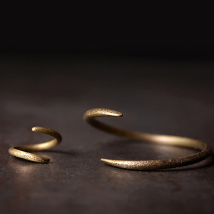 Brazalete ajustable de cobre con diseño simple de Buddha Stones