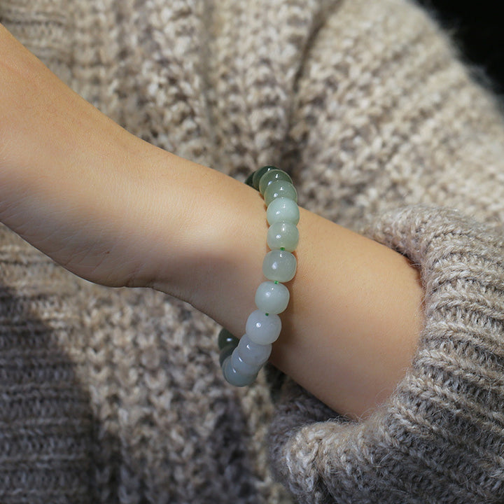 Pulsera de bendición de la suerte de jade degradado con Buddha Stones - image 3