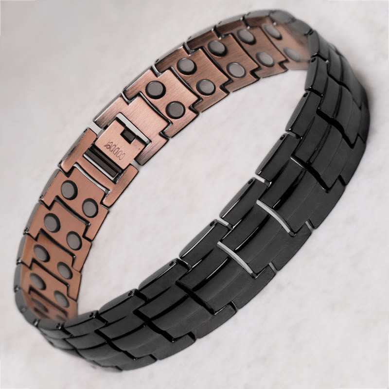 Brazalete de pulsera de cobre sólido magnético vintage