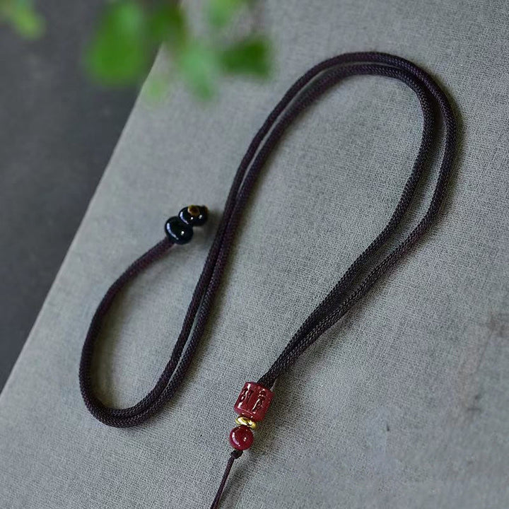 Colgante de collar con colgante de cobre con hebilla de paz y pez Koi, Buddha Stones