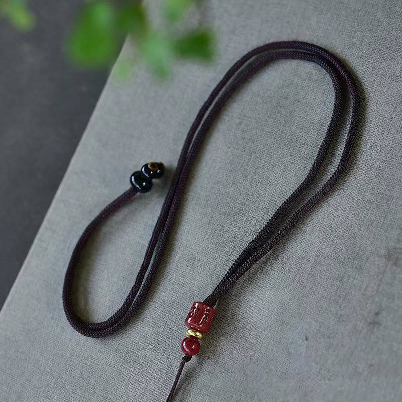 Colgante de collar con colgante de cobre con hebilla de paz y pez Koi, Buddha Stones