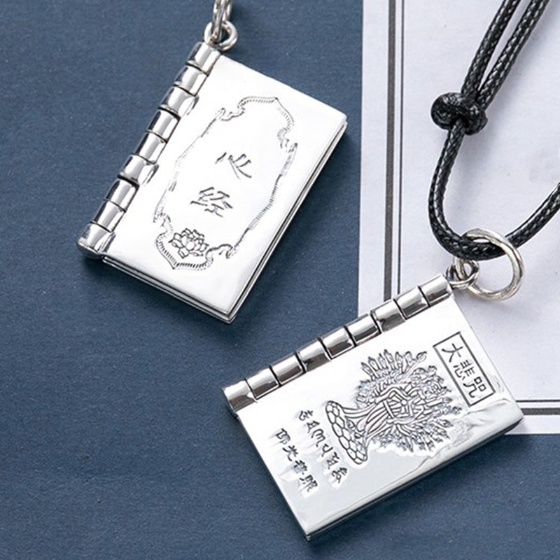 Colgante de plata de ley 990 con forma de corazón, Sutra, gran compasión, Shurangama, Mantra, loto, Vajra, paz - image 13