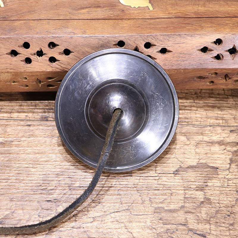 Campana tibetana Tingsha de cobre, decoración de la suerte con bolsa