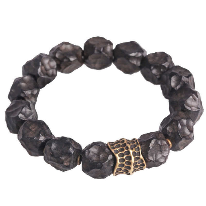 Pulsera de pareja de equilibrio de paz de cobre y madera de ébano