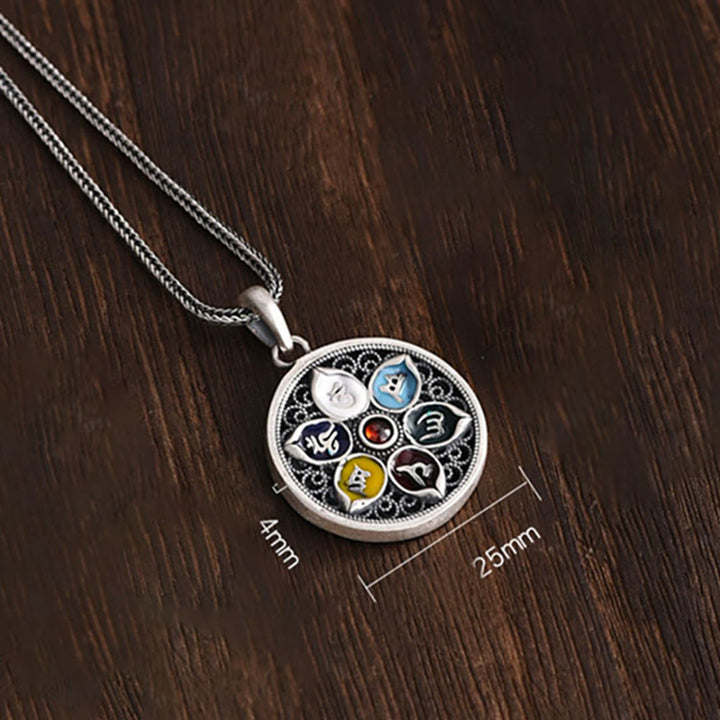 Collar con colgante de pureza de Om Mani Padme Hum tibetano con Buddha Stones - image 8