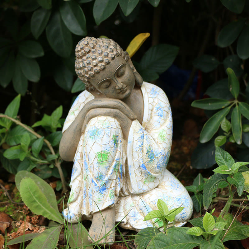 Estatua de resina de serenidad de Buda Zen meditando, decoración del hogar