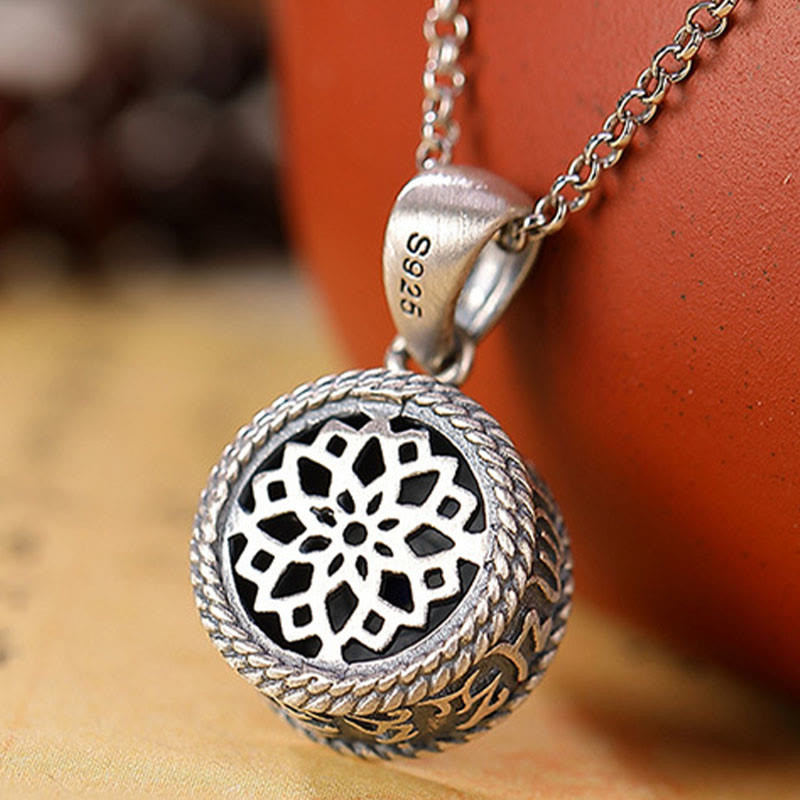 Collar con colgante de plata de ley 925 Om Mani Padme Hum Lazurite Love Peace - image 5