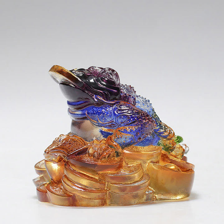 Feng Shui Rana hecha a mano Liuli Crystal Art Piece Riqueza Decoración de la Oficina del Hogar