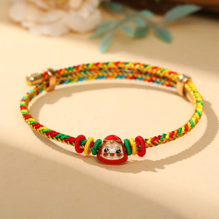 Pulsera hecha a mano para niños y adultos con diseño de Zongzi de cuerda colorida con Buddha Stones