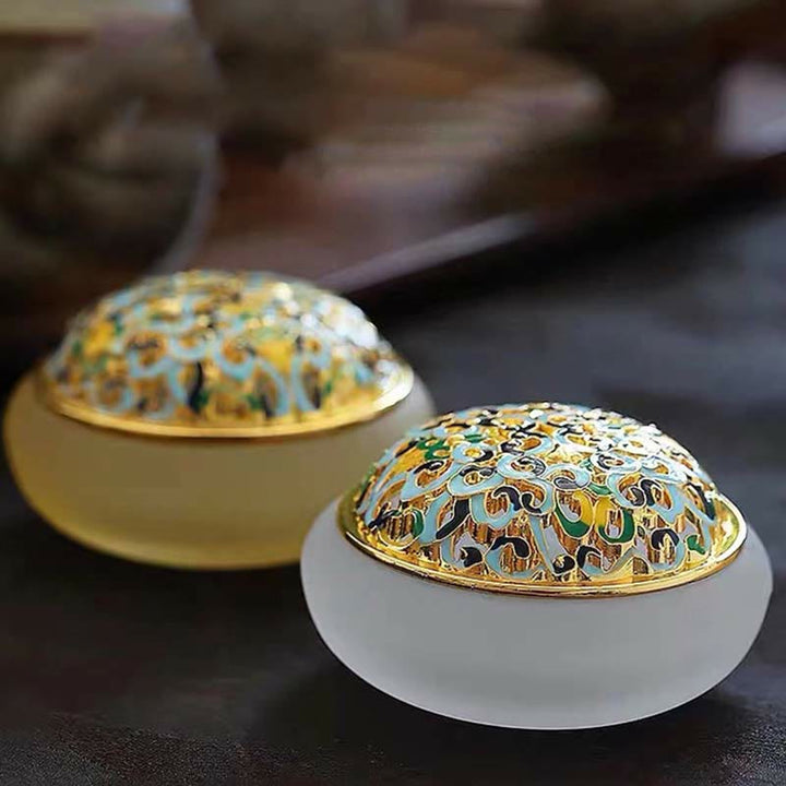 Quemador de incienso de meditación curativa de cristal Lotus Liuli