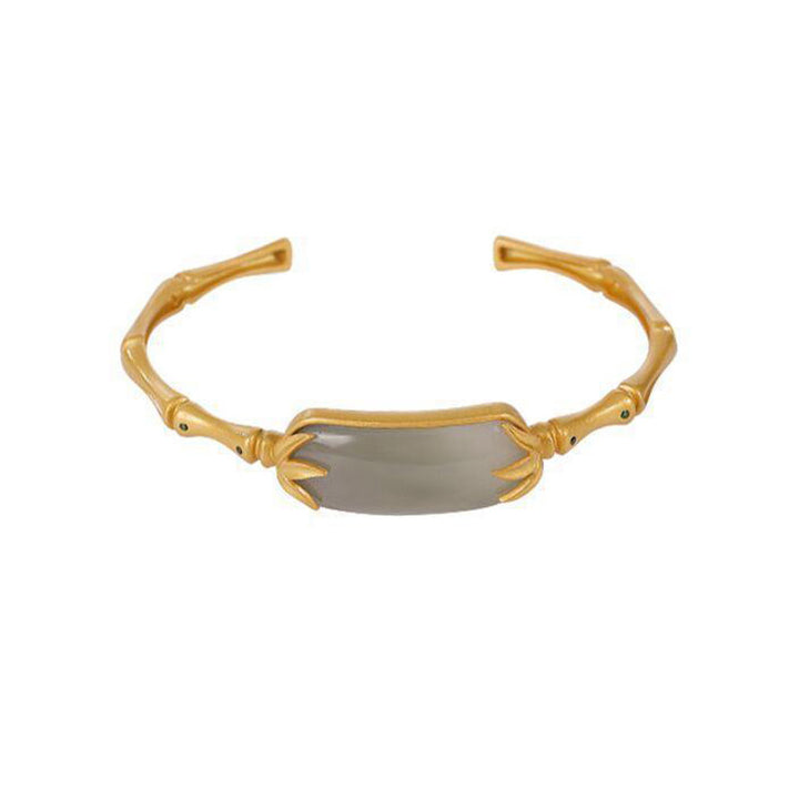 Pulsera de la suerte de jade blanco de plata de ley 925 con Buddha Stones, brazalete ajustable