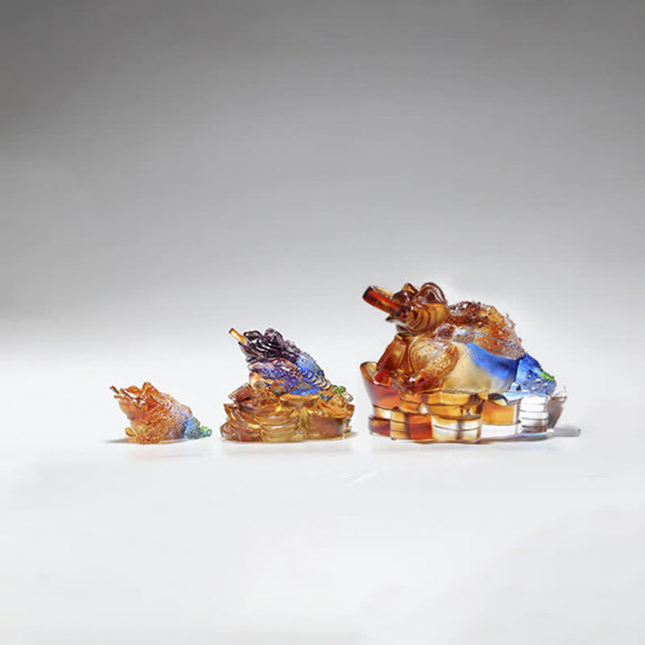 Feng Shui Rana hecha a mano Liuli Crystal Art Piece Riqueza Decoración de la Oficina del Hogar