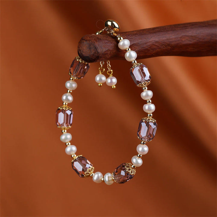 Pulsera de cadena curativa de paz con perlas de amatista natural y Buddha Stones