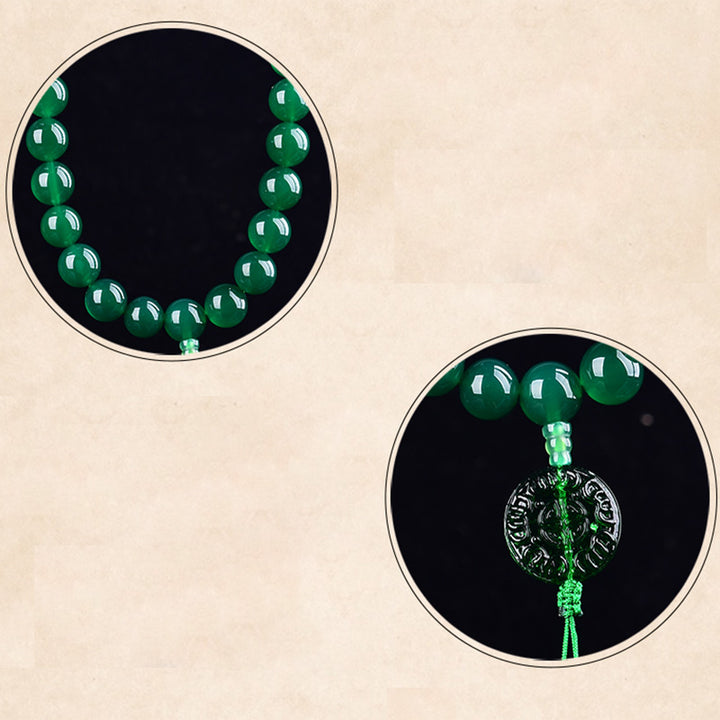 Ágata verde Natural muñeca Mala manifestación bolsillo Mala decoración del coche