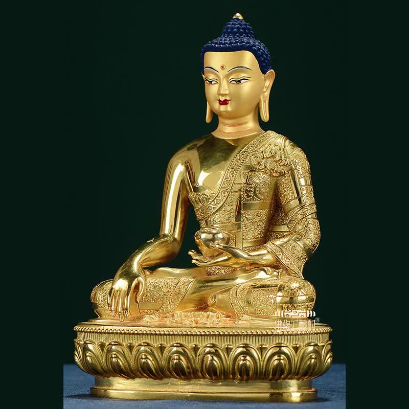 Figura de Buda Shakyamuni, estatua de cobre de iluminación, decoración para el hogar