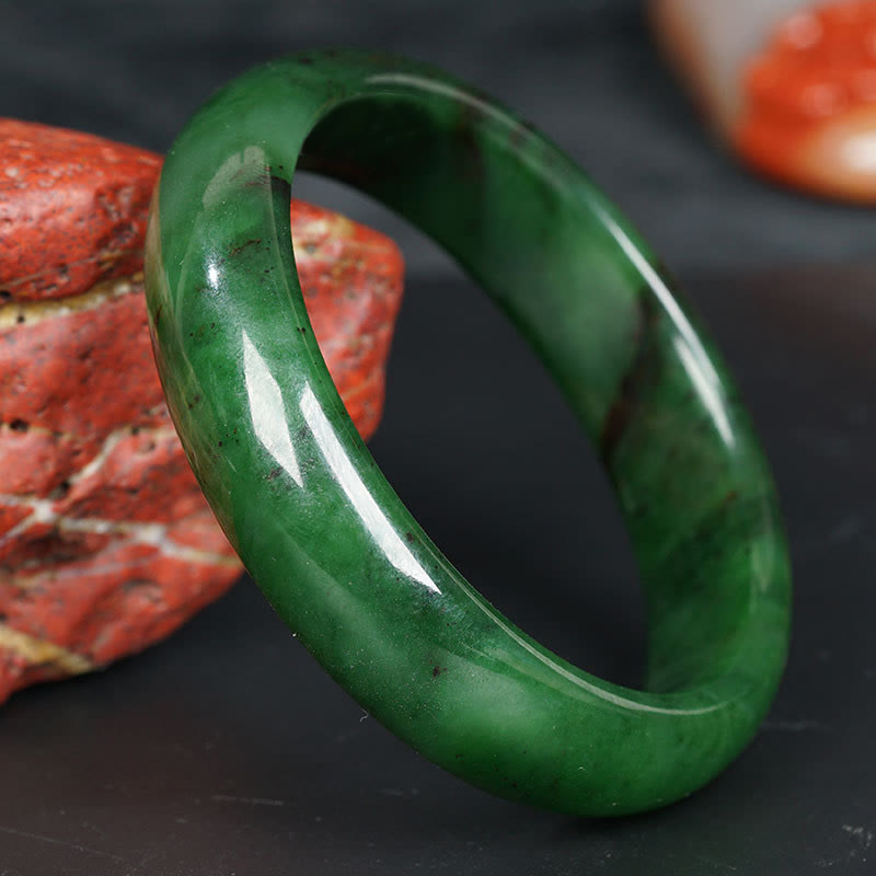 Brazalete de pulsera de éxito de felicidad de jade cian hetiano natural