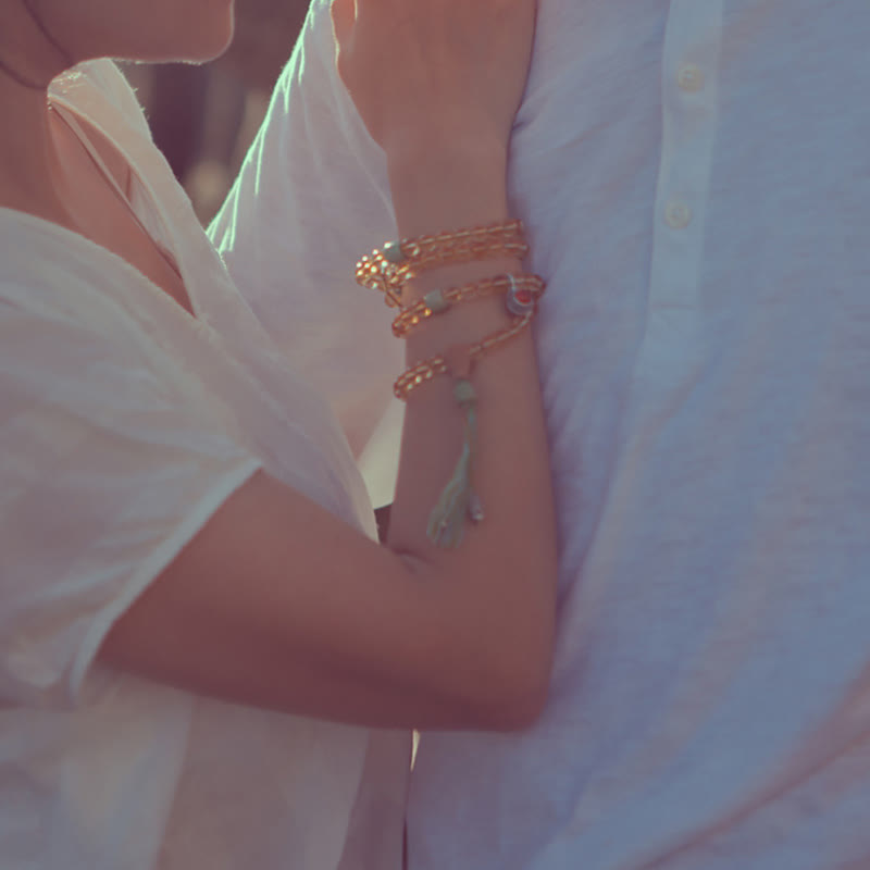 108 cuentas Mala de plata de ley 925, citrino, sándalo, turquesa, protección, pulsera de prosperidad