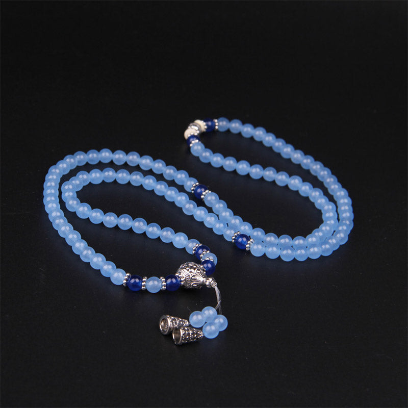Pulsera curativa de cristal azul de 108 cuentas Mala