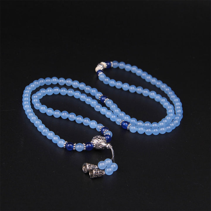 Pulsera curativa de cristal azul de 108 cuentas Mala