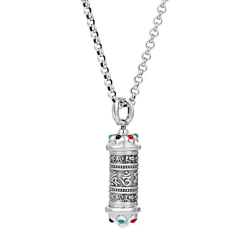 Colgante de collar de enfoque Om Mani Padme Hum tibetano con Buddha Stones - image 5