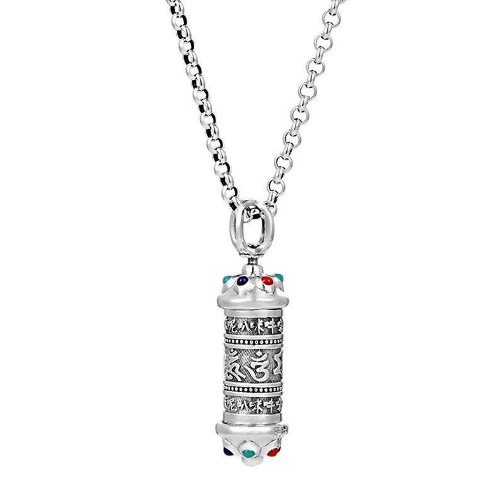 Colgante de collar de enfoque Om Mani Padme Hum tibetano con Buddha Stones - image 5