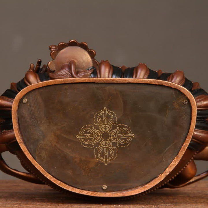 Estatuilla amarilla de Jambhala Bodhisattva, estatua de cobre de compasión, decoración para el hogar y la Oficina