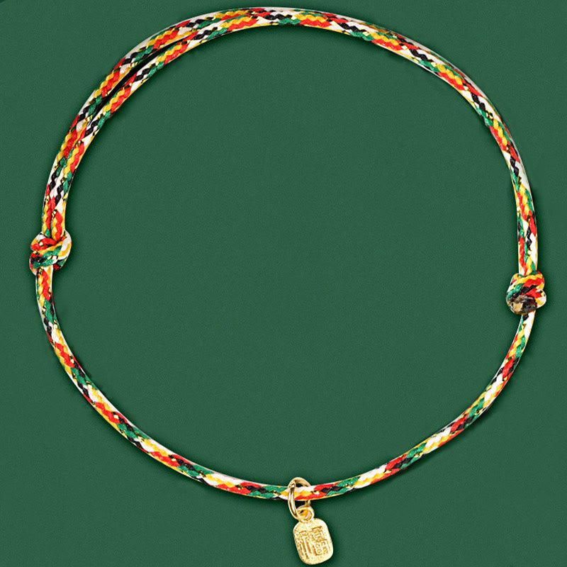 Buddha Stones auspicioso personaje Fu paz y alegría suerte pulsera multicolor hecha a mano para niños y adultos