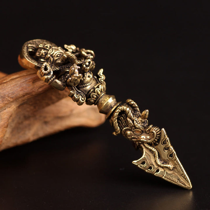 Colgante tibetano Ganesh Ganpati elefante dios de la riqueza Dorje Vajra poder espiritual - image 3