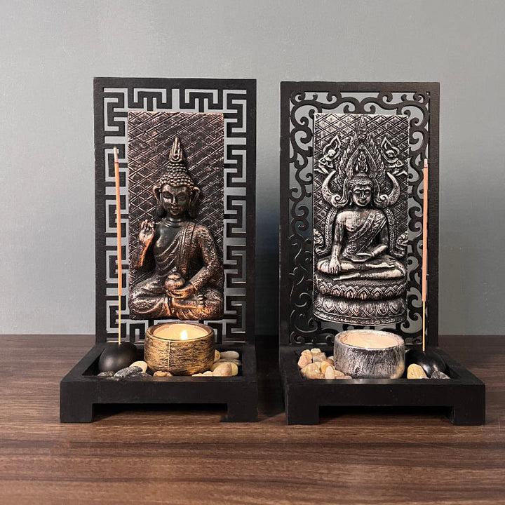 Buddha Stones, decoración del altar de oración de resina para el hogar, compasión, serenidad