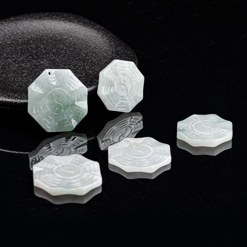 Colgante de collar de suerte de jade natural Bagua Yin Yang - image 6