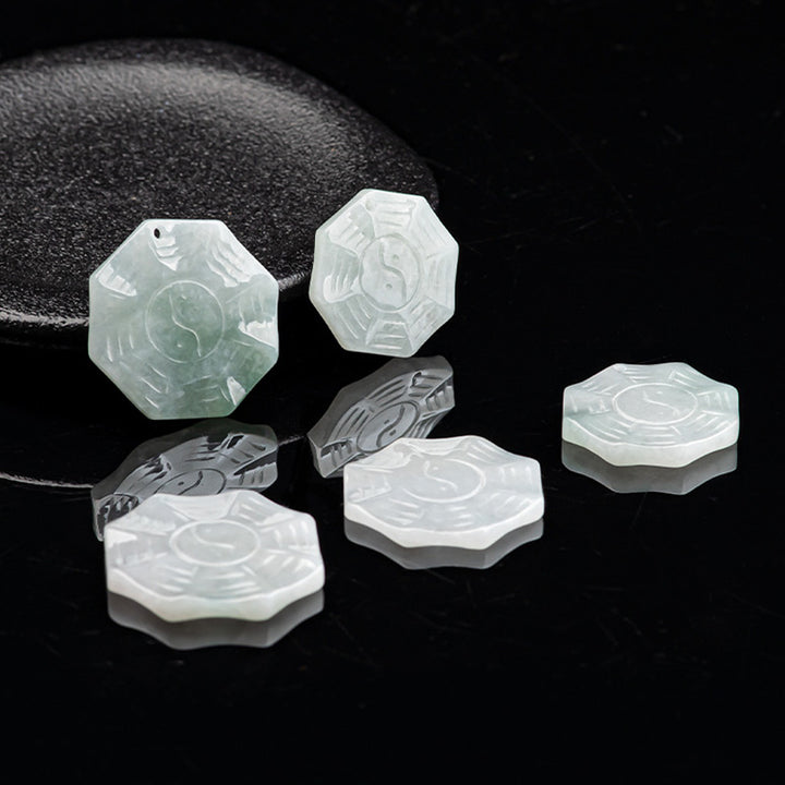 Colgante de collar de suerte de jade natural Bagua Yin Yang - image 6