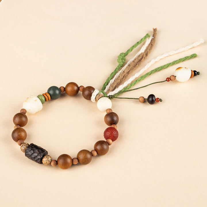 Buddha Stones, rayo, madera, semilla Bodhi, garra de gato, protección auspiciosa, pulsera con borlas - image 8