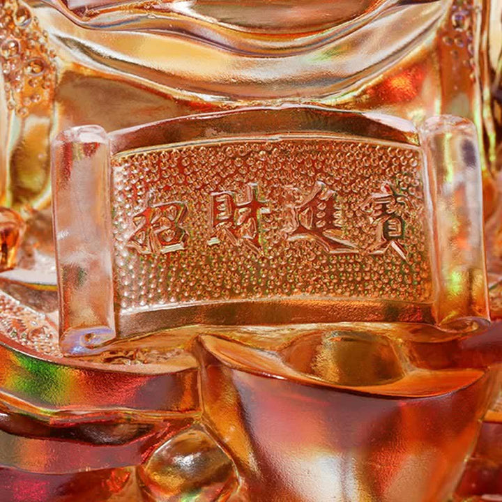 Feng Shui Rana hecha a mano Liuli Crystal Art Piece Riqueza Decoración de la Oficina del Hogar