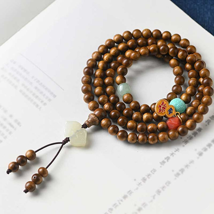 Pulsera Calma de Protección de Palosanto Tibetano Mala
